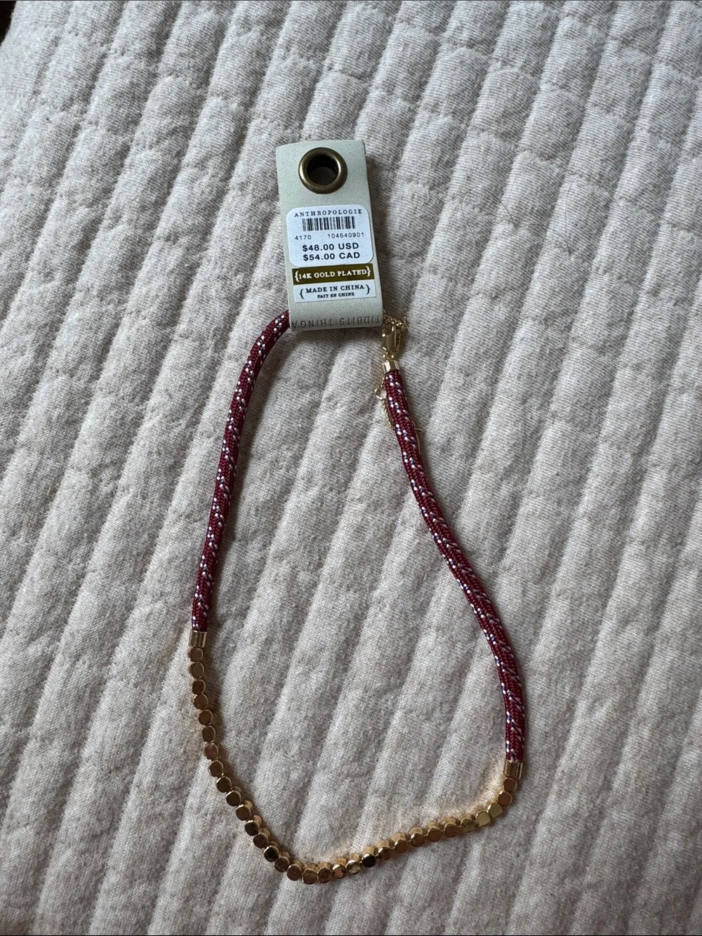 Anthropologie burgundy rope